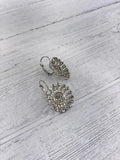 Alisha D Clear Rhinestone Crystal Vintage Sun Flower Earrings Sunflower