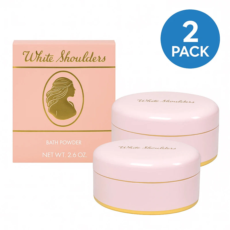 White Shoulders by Evyan 2.6 oz Bath Powder for Women 2 Pack New Bouquet