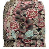 Japanese Kimono Fukuro obi excellent item Peony flower embroidery foil black 6 Peony