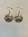 handmade wood earrings sunflowers Sunflower