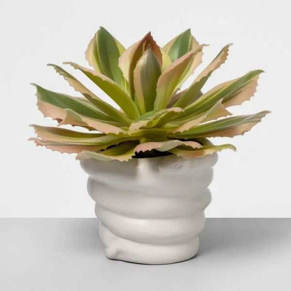 Artificial Succulent Plant in Snake Pot Pink/Green - Opalhouse Green Plant