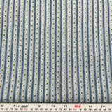 Blueberry Summer by Maren Scott for Kings Road Striped Cotton by the HALF YARD Flowering Plants