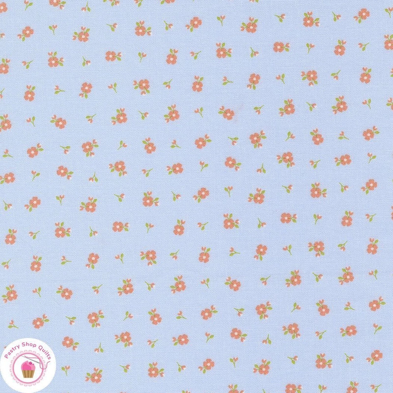 Moda PEACHY KEEN 29175 14 Blue Coral Orange COREY YODER Quilt Fabric Flowering Plants