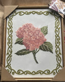 New BP Home Textile Embroidery Woven Wall Art Pink Hydrangea Decor 12Óx15Ó Hydrangea