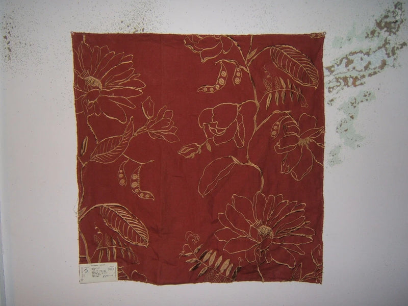 Mulberry Home, Hutton Linen, Embroidered Floral, Remnant, Various Clrs Flowering Plants