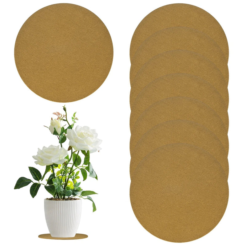 8-Pack Cork Plant Coasters, 9.8 Inch Cork Plant Mats for Garden [Brown] Garden Plants