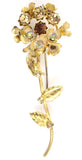 Vintage Austria AB Amber Smokey Hydrangea Flower Frosted Petals Brooch 3.5" Pin Hydrangea