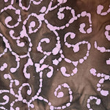 Batik Fabric By The Yard Floral Purple Pink Cotton Fabric 45"W  BTY Flowering Plants
