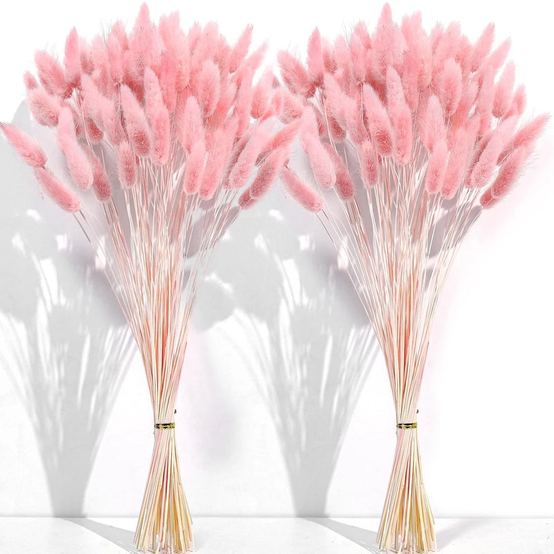 120 PCS Pink Dried Pampas Grass Decor, 17-inch Pompas Floral, Dry Pampas Grass