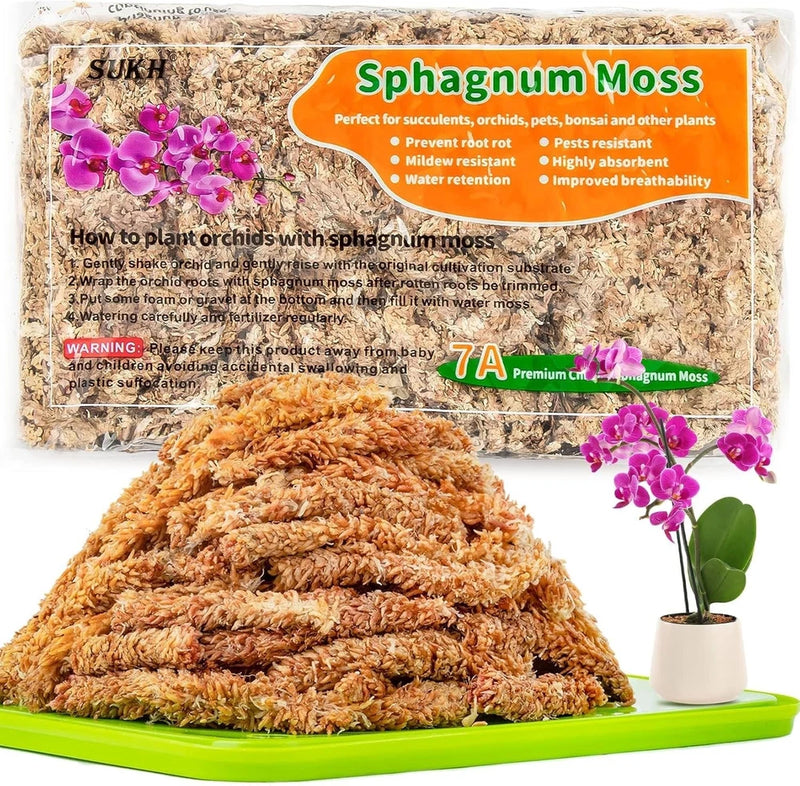 3 Oz Sphagnum Moss for Orchids - Sukh Peat Plants Dried... Orchids