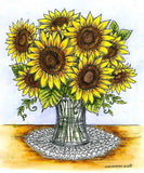 SUNFLOWERS Autumn Fall Flowers Wood Mounted Rubber Stamp NORTHWOODS P11339 New Sunflower