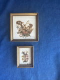 Vintage Set Two Framed Dried Floral Art Handmade In Tirol, Austria Dried Flower