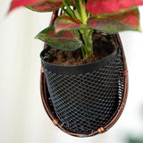 Woven Basket Geranium Artificial Plant Planter Garden Flowers Hanging Pot Bamboo Garden Plants