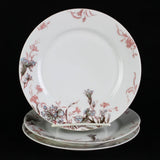 Haviland Limoges Old Carnation Blue Pink Salad Plates Set, Schleiger 1158 7 1/2" Carnation