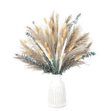 120 PCS Dried Pampas Grass Decoration, Pampas Grass with Preserved light brown Pampas Grass