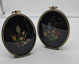 Vintage Peter Bates Framed Dried Flowers Wall Plaque 20th Century Dried Flower