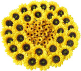 LEVINIS 130pcs Artificial Sunflower Heads 3.5'' 1.5'' Yellow Sunflower Floral De Sunflower
