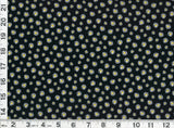 Small White Yellow Daisy Flowers on Black Quilting & Sewing Fabric by Yard #1058 Daisies