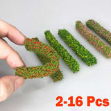4/8/12/16 Pcs Long Shrub Strips Grasses HO/OO Scale Fence Garden Outdoor Plant Flowering Plants