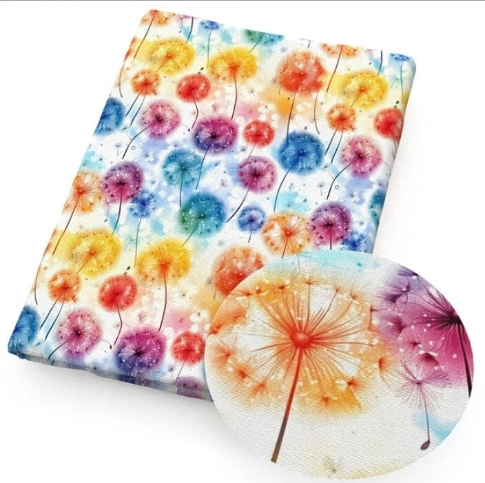 Flower Dandelion FAUX LEATHER SHEET 8 X 12" 1268208 Rainbow wish SMOOTH Flowering Plants