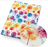 Flower Dandelion FAUX LEATHER SHEET 8 X 12" 1268208 Rainbow wish SMOOTH Flowering Plants