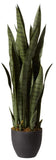 Nearly Natural, Green 4855 35in. Sansevieria with Black Planter Green Plant