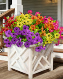 Artificial Fall Flowers for Outdoors, UV Resistant Fake Silk Flowers No Maint... Hydrangea