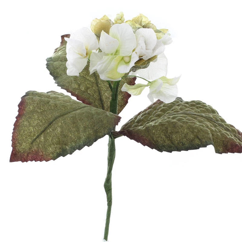 Bulk Package of 24 White Artificial Hydrangea 9" Floral Picks Hydrangea