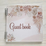 Wedding Guest Book Boho Rustic Instax Polaroid Flowers Pampas Grass Keepsake Pampas Grass