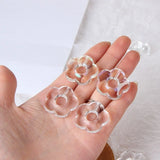 6pc Acrylic Transparent Flower Pendant,Resin Petal Charm,Acetate Sunflower Charm Sunflower