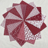 Red and White 14 Assorted Floral Cotton Bundle - Quilters Happy Place Flowering Plants