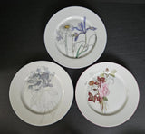 Vtg Block Spal Watercolors Floral Salad Plates Mary Lou Goertzen Portugal Hydrangea