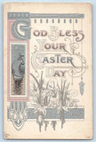 Easter Postcard Lily Flowers And Sailboat Embossed 1919 Posted Antique Lily