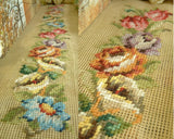 Beautiful Bellpull Gross Point Roses Floral Preworked Needlepoint Canvas Roses