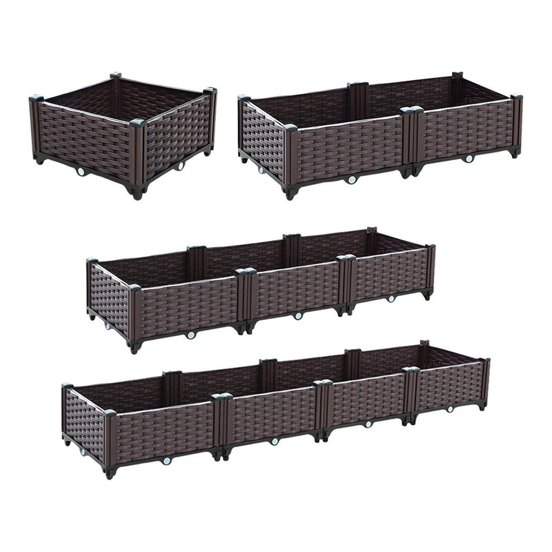 Raised Garden Bed Outdoor Planting Box Stable Convenient with Drainage Hole Garden Plants