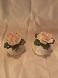 Aynsley England Fine Bone China Flower Rose Carnation Salt & Pepper Shakers Carnation