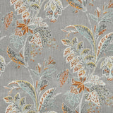 KRAVET ISHANA TUMERIC GRAY FLORAL LINEN HIGH END MULTIPUSE FABRIC BY YARD 54"W Flowering Plants