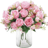 2 Packs Peonies Artificial Flowers, Light Pink Artificial Peonies, Silk Peonies Peony