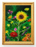 Sunflower Original Painting, flower painting, botanical painting, wall art Sunflower