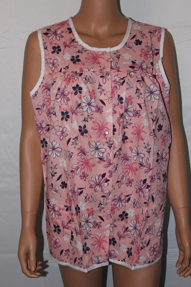 NEW Ð EASY ESSENTIALS SNAP SMOCK COBBLER APRON PINK FLORAL M XL 1X 2X 3X 4X Roses