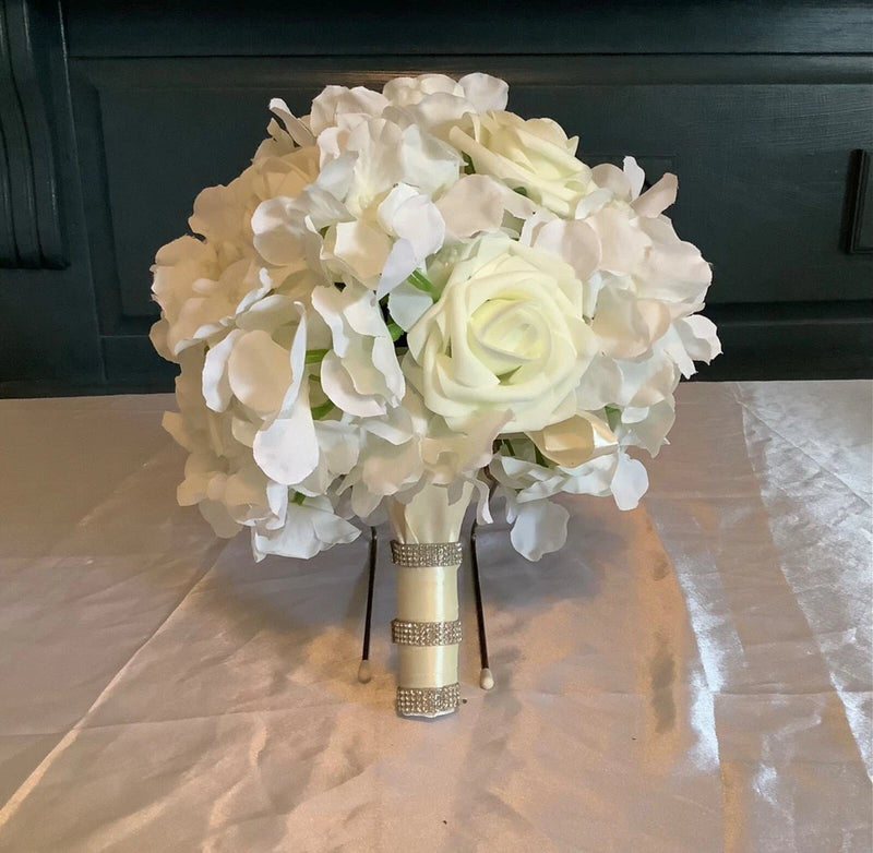 Hydrangea and rose wedding bouquet Hydrangea