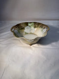 Antique RS Prussia Germany White Hydrangeas & Gold Gilt Handle Bowl With Foot Hydrangea