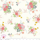 Riley Blake EMMA 12210C  Cream Ivory PINK Floral Quilt Fabric Flowering Plants