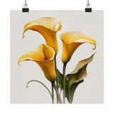 Yellow Calla Lilies Flower Art Print, Flower Painting, Flower DŽcor 03 Lily