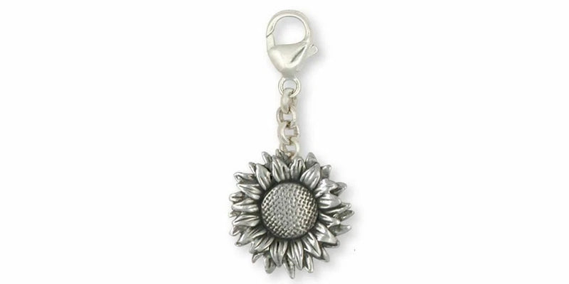 Sunflower Zipper Pull Jewelry Sterling Silver Handmade Flower Zipper Pull SF5-ZP Sunflower