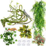 Reptile Plants, Terrarium Hanging Plant Vines Artificial Leaves Green Green Plant