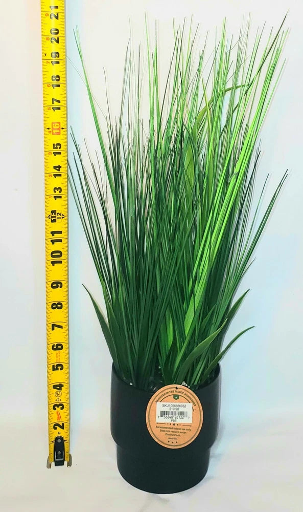 ZERO WATERING! Artificial Grass House Plant in ceramic pot Green Plant
