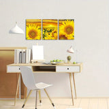 3pcs Sunflower Yellow Flower Sunrise Metal Print  Ready to Hang Art Sunflower