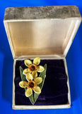 Vintage SunFlowers Pin In 1872 Box Marked KC Beautiful Brooch Pin-Check Pics Sunflower