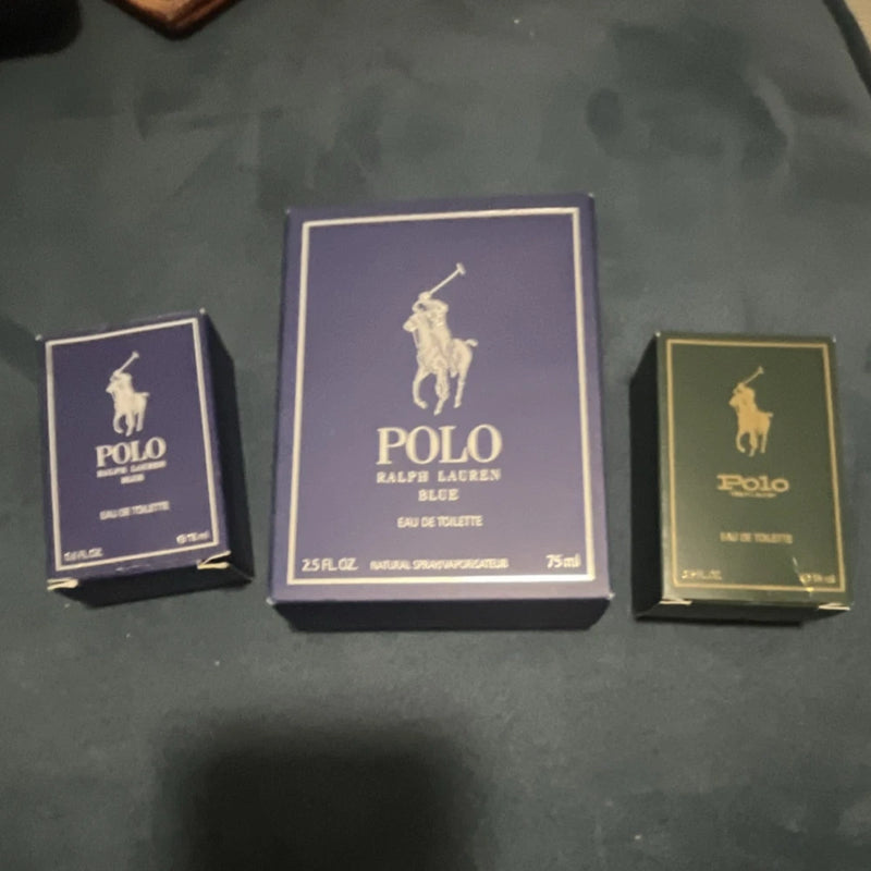 Ralph Lauren Polo Blue & Polo Eau de Toilette Spray Set for Men 75ml 15ml EDT